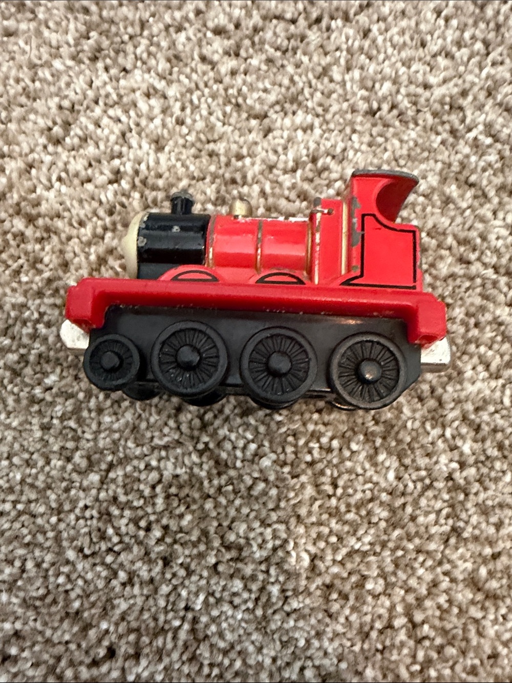 Red Kids Toy Train Engine - Classic Pull-Back Locomotive